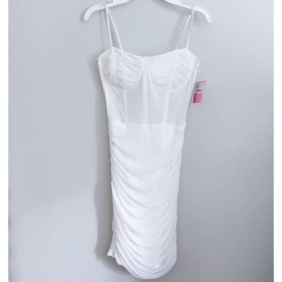 Blue Blush Mesh White Corset Dress NWT - Picture 4 of 5